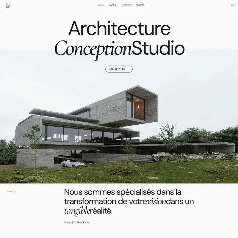 Site architecte réalisé par PixelLab
